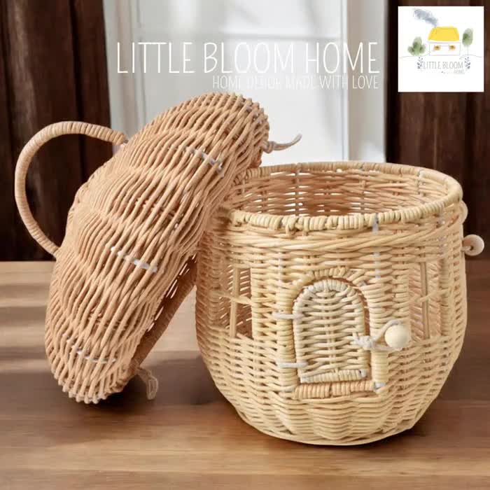 ピクニックバスケット、ピクニックセット、籐バスケット、蓋付き